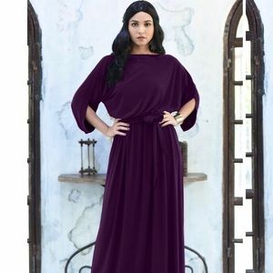 GCGme Long Flowy Casual Half Sleeve Maxi Dress L